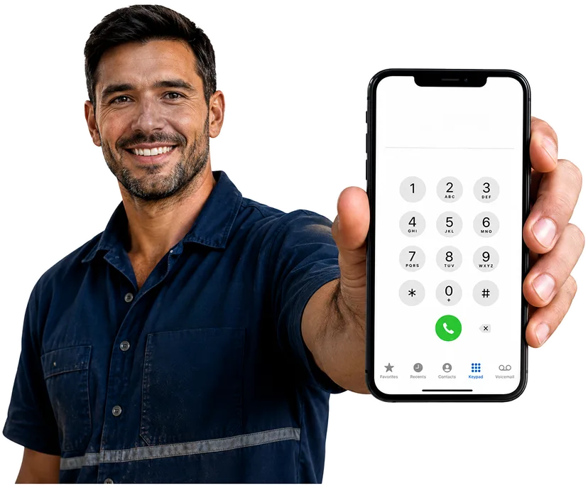 Our plumber taking a booking call for Leppington
