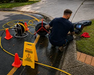 Plumber inspecting a blocked drain in Leppington